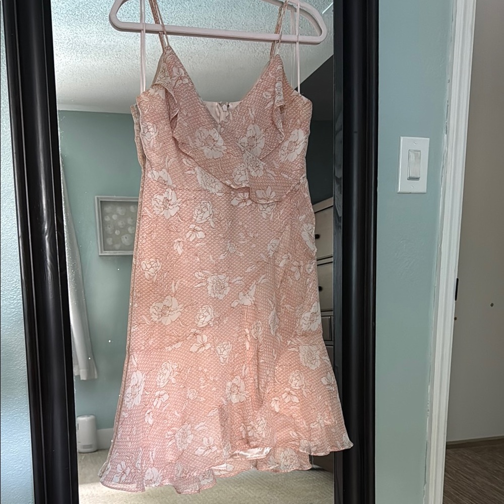 Express Pink Asymmetrical Slip Dress for Weddings